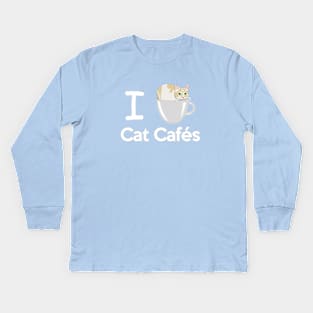 I Love Cat Cafes Kids Long Sleeve T-Shirt